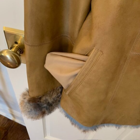 Overland Genuine Leather & Fur Jacket, Size Large - Picture 13 of 16